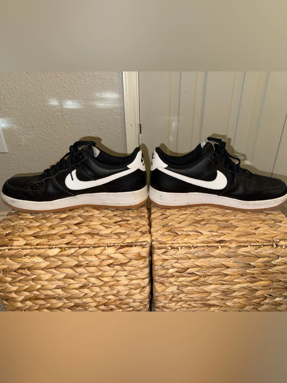 Nike Men’s Black Air Force 1’s w/ Gum Sole